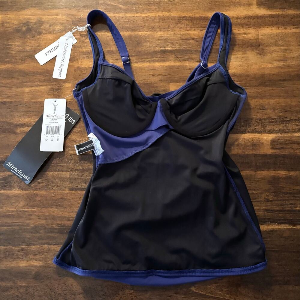 Miracle Suit Women’s 14 Sanibel Tankini Top Underwire Slimming Swim Bathing Suit - Picture 3 of 10